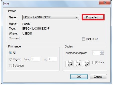 cara setting printer EPSON LX300, LX-310