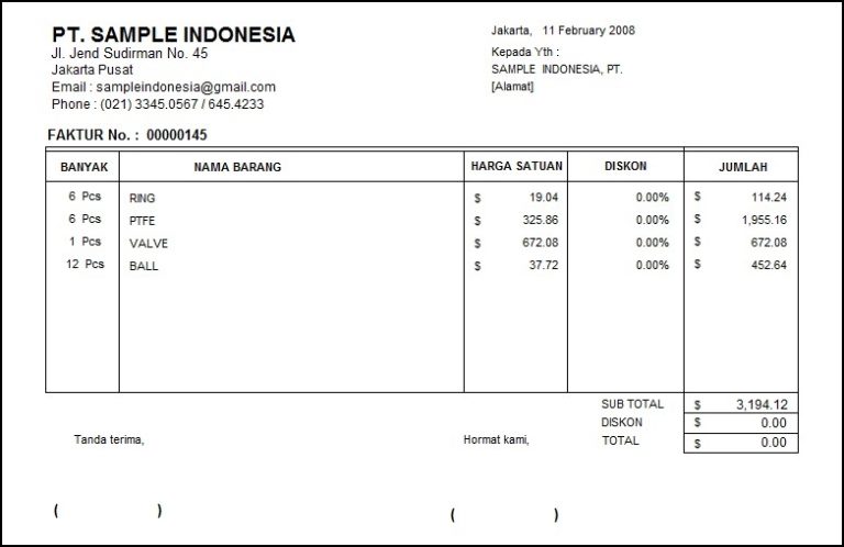 √ Contoh Faktur Penjualan dan Pembelian Terlengkap